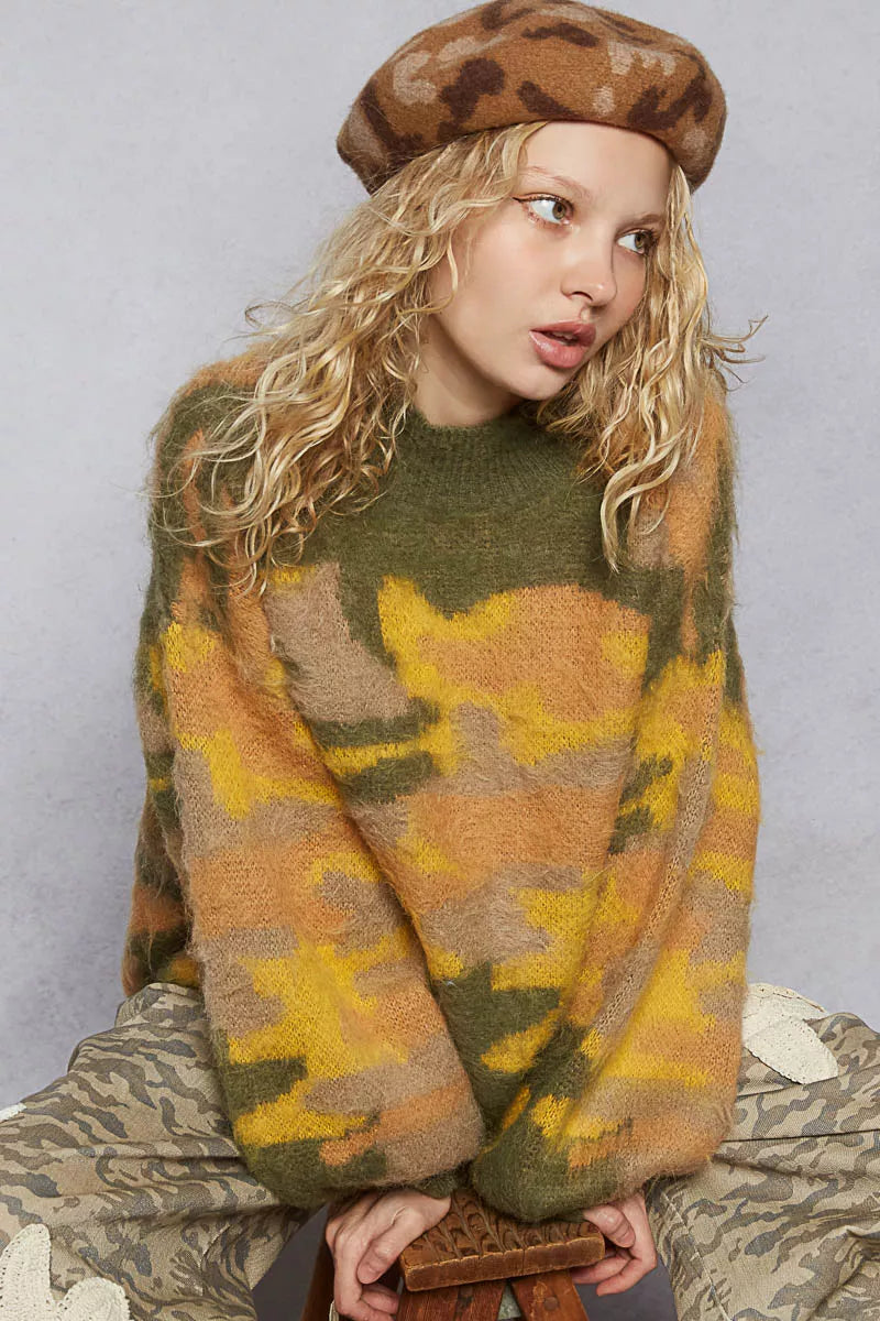 POL Mock Neck Abstract Colorblock Pattern Sweater-Sweaters-Trendsi-[option4]-[option5]-[option6]-[option7]-[option8]-Shop-Boutique-Clothing-for-Women-Online