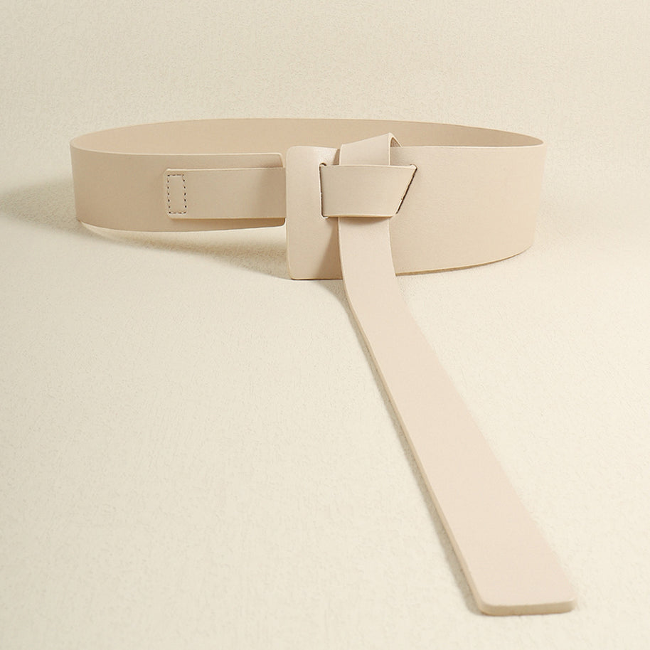 Knot Detail PU Belt-Belts-Trendsi-Ivory-One Size-[option4]-[option5]-[option6]-[option7]-[option8]-Shop-Boutique-Clothing-for-Women-Online