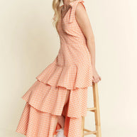 Jade By Jane Sleeveless Gingham Print Tiered Midi Dress-Dresses-Trendsi-[option4]-[option5]-[option6]-[option7]-[option8]-Shop-Boutique-Clothing-for-Women-Online