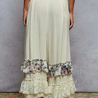 POL Drawstring Double Gauze Wide Leg Pants with Print and Lace Ruffle-pants-Trendsi-[option4]-[option5]-[option6]-[option7]-[option8]-Shop-Boutique-Clothing-for-Women-Online