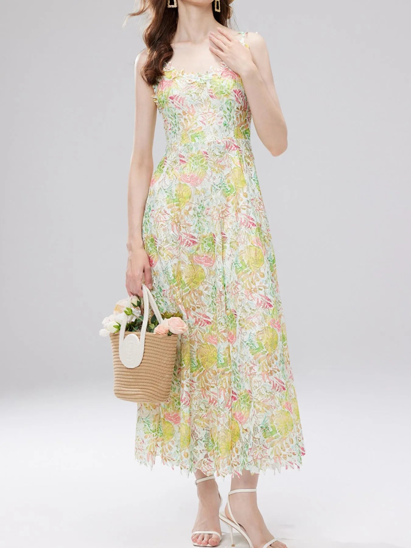 Floral Lace Sleeveless V-Neck Midi Dress-Dresses-Trendsi-[option4]-[option5]-[option6]-[option7]-[option8]-Shop-Boutique-Clothing-for-Women-Online