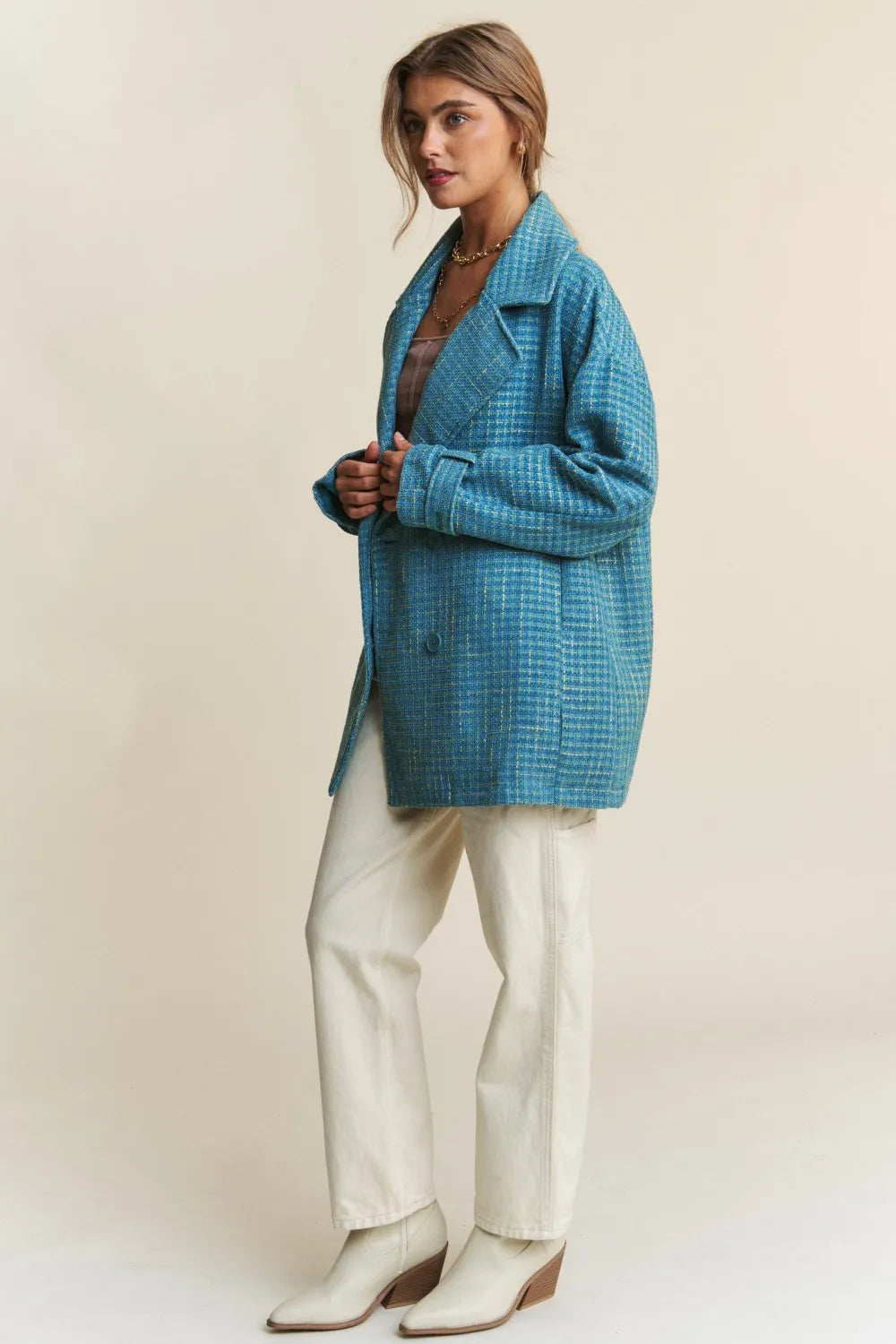 J.NNA Tweed Double-Breasted Long Sleeve Coat-Coats-Trendsi-[option4]-[option5]-[option6]-[option7]-[option8]-Shop-Boutique-Clothing-for-Women-Online