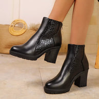 Point Toe Block Heels Boots-110 Fashion Boots-Trendsi-Black-36-[option4]-[option5]-[option6]-[option7]-[option8]-Shop-Boutique-Clothing-for-Women-Online