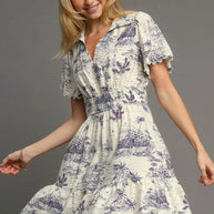 Umgee Full Size Landscape Print Collared Mini Dress Plus Size-Dresses-Trendsi-Cream-S-[option4]-[option5]-[option6]-[option7]-[option8]-Shop-Boutique-Clothing-for-Women-Online