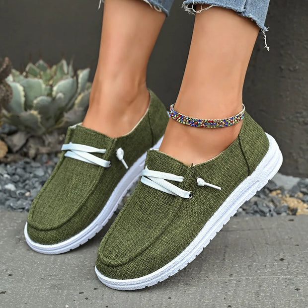 Round Toe Canvas Slip-Ons-120 Sneakers-Trendsi-Army Green-36(US5)-[option4]-[option5]-[option6]-[option7]-[option8]-Shop-Boutique-Clothing-for-Women-Online