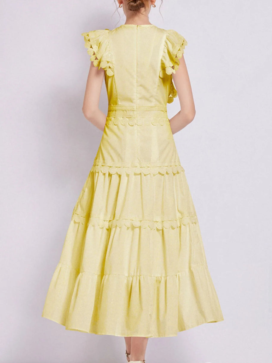 Sleeveless Ruffled Tiered Dress with Embroidered Trim-dresses-Trendsi-[option4]-[option5]-[option6]-[option7]-[option8]-Shop-Boutique-Clothing-for-Women-Online