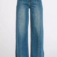 Mittoshop Medium Wash Seam Detail Wide Leg Denim Jeans-Jeans-Trendsi-[option4]-[option5]-[option6]-[option7]-[option8]-Shop-Boutique-Clothing-for-Women-Online