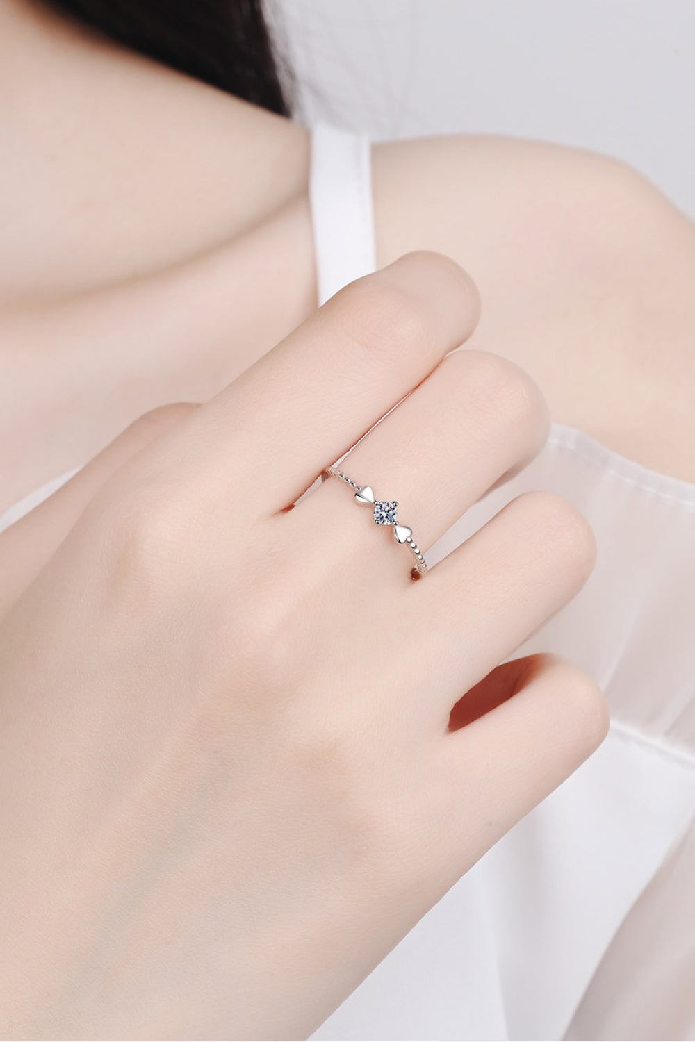 Adored Moissanite Heart 925 Sterling Silver Ring-rings-Trendsi-[option4]-[option5]-[option6]-[option7]-[option8]-Shop-Boutique-Clothing-for-Women-Online