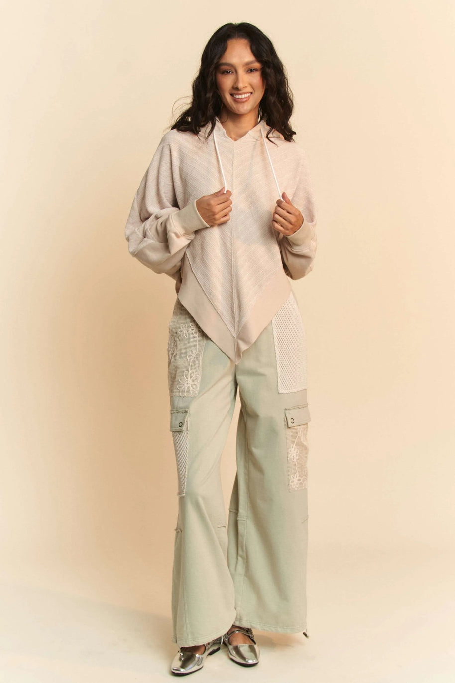 Davi & Dani Lace Patchwork Bottom Opening Adjustable Pants-Pants-Trendsi-[option4]-[option5]-[option6]-[option7]-[option8]-Shop-Boutique-Clothing-for-Women-Online