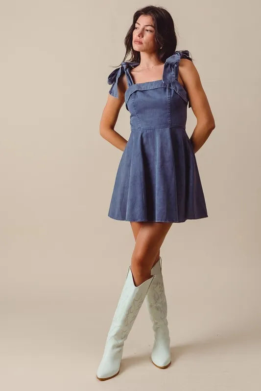 SO ME Fit and Flare Washed Gameday Dress-Dresses-Trendsi-[option4]-[option5]-[option6]-[option7]-[option8]-Shop-Boutique-Clothing-for-Women-Online