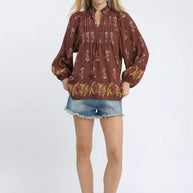 Umgee Floral Boho Peasant Blouse-Blouses-Trendsi-[option4]-[option5]-[option6]-[option7]-[option8]-Shop-Boutique-Clothing-for-Women-Online