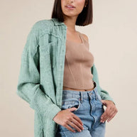 VERY J Mineral Washed Gauze Button Down Shirt-Womens Outerwear/Shacket-Trendsi-[option4]-[option5]-[option6]-[option7]-[option8]-Shop-Boutique-Clothing-for-Women-Online