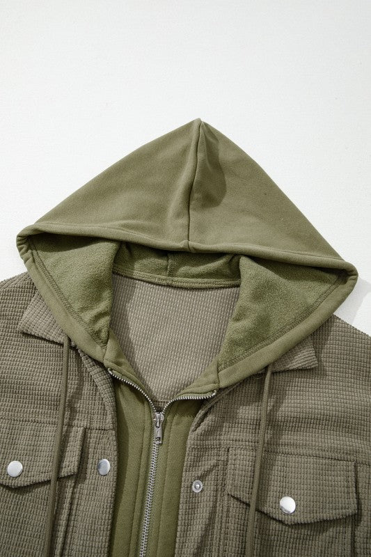 Textured Knit Pocketed Drawstring Hooded Jacket-JUNIPER BLVD-[option4]-[option5]-[option6]-[option7]-[option8]-Shop-Boutique-Clothing-for-Women-Online