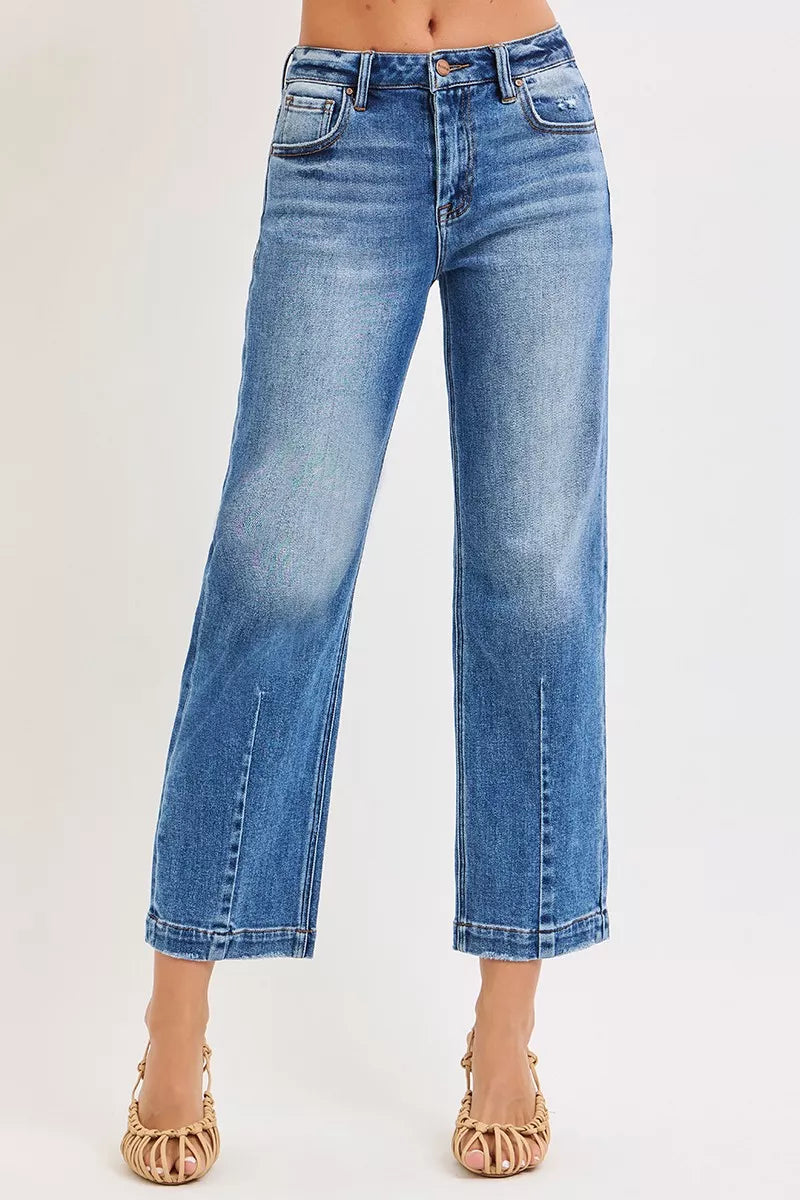 RISEN High Rise Crop Boyfriend Tapered Jeans-jeans-Trendsi-DARK-0-[option4]-[option5]-[option6]-[option7]-[option8]-Shop-Boutique-Clothing-for-Women-Online
