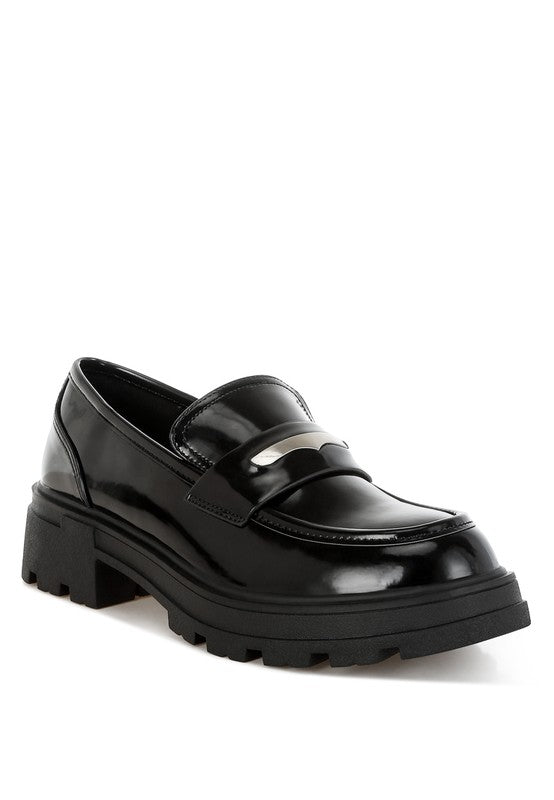 Gleam Stride Faux Leather Chunky Loafers-Rag Company-Black-US-5 / UK-3 / EU-36-[option4]-[option5]-[option6]-[option7]-[option8]-Shop-Boutique-Clothing-for-Women-Online
