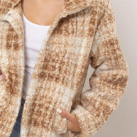 HYFVE Plaid Collared Neck Boucle Jacket with Pockets-Jacket-Trendsi-[option4]-[option5]-[option6]-[option7]-[option8]-Shop-Boutique-Clothing-for-Women-Online