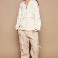 POL Half Zip Drop Shoulder Hooded Sweater-Sweaters-Trendsi-[option4]-[option5]-[option6]-[option7]-[option8]-Shop-Boutique-Clothing-for-Women-Online