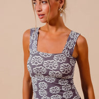 SO ME Two Tone Floral Seamless Tank Top-Tank Tops & Camis-Trendsi-[option4]-[option5]-[option6]-[option7]-[option8]-Shop-Boutique-Clothing-for-Women-Online
