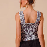 SO ME Two Tone Floral Seamless Tank Top-Tank Tops & Camis-Trendsi-[option4]-[option5]-[option6]-[option7]-[option8]-Shop-Boutique-Clothing-for-Women-Online