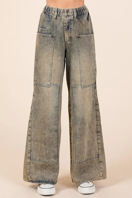 Mittoshop Washed Wide Leg Jeans with Pockets-Jeans-Trendsi-Mud Denim-S-[option4]-[option5]-[option6]-[option7]-[option8]-Shop-Boutique-Clothing-for-Women-Online