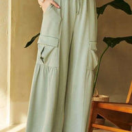 Davi & Dani Drawstring Ruched Detail Wide Leg Pants-Pants-Trendsi-[option4]-[option5]-[option6]-[option7]-[option8]-Shop-Boutique-Clothing-for-Women-Online