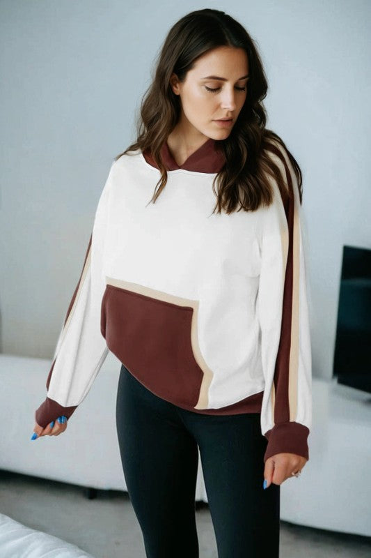 Colorblock Patchwork Kangaroo Pocket Hooded Sweats-JUNIPER BLVD-[option4]-[option5]-[option6]-[option7]-[option8]-Shop-Boutique-Clothing-for-Women-Online