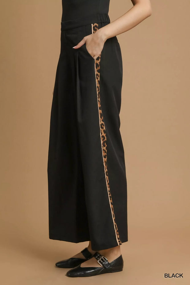 Umgee Front Pleated Wide-Leg Pants with Contrast Trim-Pants-Trendsi-[option4]-[option5]-[option6]-[option7]-[option8]-Shop-Boutique-Clothing-for-Women-Online