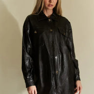 Davi & Dani Faux Leather Button Up Jacket with Chest Pockets-Jacket-Trendsi-[option4]-[option5]-[option6]-[option7]-[option8]-Shop-Boutique-Clothing-for-Women-Online