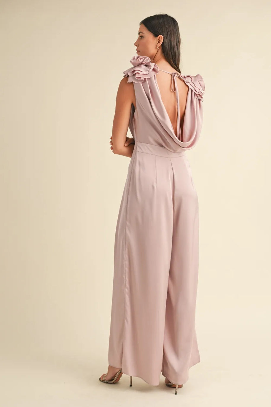 MABLE 3D Floral Applique Deep Cowl Neck Jumpsuit-Jumpsuits & Rompers-Trendsi-[option4]-[option5]-[option6]-[option7]-[option8]-Shop-Boutique-Clothing-for-Women-Online