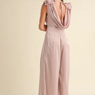 MABLE 3D Floral Applique Deep Cowl Neck Jumpsuit-Jumpsuits & Rompers-Trendsi-[option4]-[option5]-[option6]-[option7]-[option8]-Shop-Boutique-Clothing-for-Women-Online