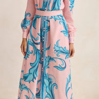 Printed Button Down Belted Shirt Dress-Dresses-Trendsi-[option4]-[option5]-[option6]-[option7]-[option8]-Shop-Boutique-Clothing-for-Women-Online