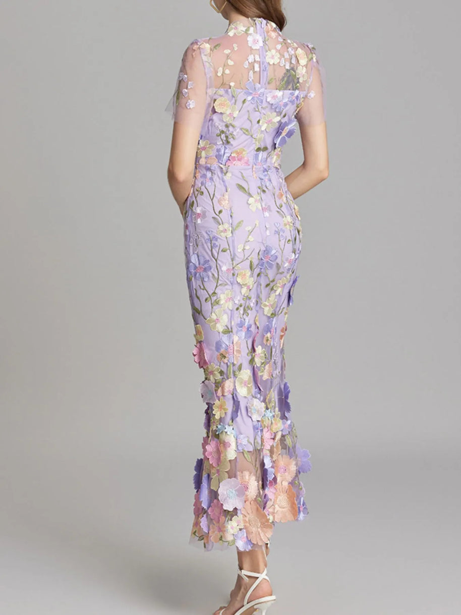 Floral Embroidered Mesh Overlay Maxi Dress-Dresses-Trendsi-[option4]-[option5]-[option6]-[option7]-[option8]-Shop-Boutique-Clothing-for-Women-Online