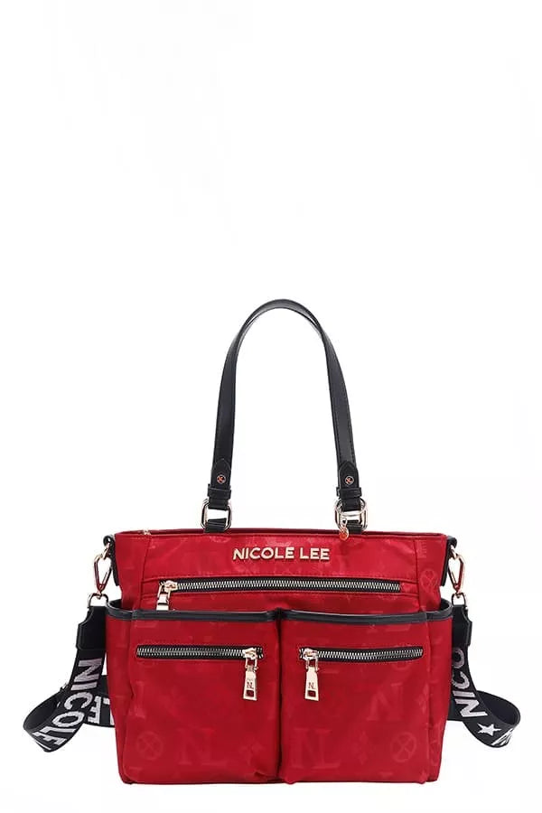 Nicole Lee USA Multi-Compartment Convertible Tote Bag-Bags-Trendsi-RED-One Size-[option4]-[option5]-[option6]-[option7]-[option8]-Shop-Boutique-Clothing-for-Women-Online