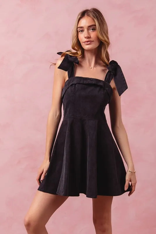 SO ME Fit and Flare Washed Gameday Dress-Dresses-Trendsi-BLACK-S-[option4]-[option5]-[option6]-[option7]-[option8]-Shop-Boutique-Clothing-for-Women-Online