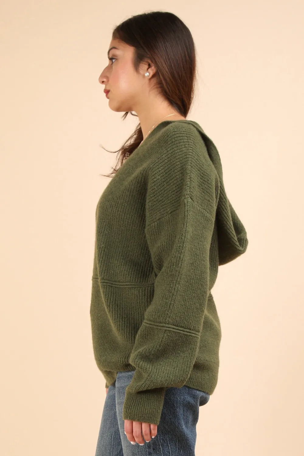VERY J Seam Detail Drop Shoulder Hooded Sweater-sweater-Trendsi-[option4]-[option5]-[option6]-[option7]-[option8]-Shop-Boutique-Clothing-for-Women-Online