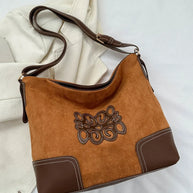 Suede Patch Adjustable Strap Tote Bag-Bags-Trendsi-Ochre-One Size-[option4]-[option5]-[option6]-[option7]-[option8]-Shop-Boutique-Clothing-for-Women-Online