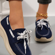 Lace Up Round Toe Sneakers-Sneakers-Trendsi-Navy-36-[option4]-[option5]-[option6]-[option7]-[option8]-Shop-Boutique-Clothing-for-Women-Online