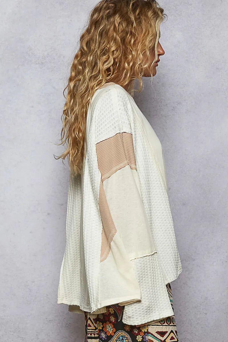 POL Contrast Round Neck Long Sleeve T-Shirt-Blouses-Trendsi-[option4]-[option5]-[option6]-[option7]-[option8]-Shop-Boutique-Clothing-for-Women-Online