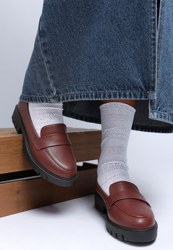 Peridot Faux Leather Chunky Loafers-Rag Company-Burgundy-US-5 / UK-3 / EU-36-[option4]-[option5]-[option6]-[option7]-[option8]-Shop-Boutique-Clothing-for-Women-Online