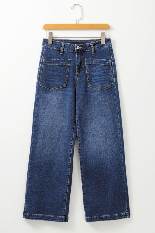Denim Patch Pocket Shift Jeans-JUNIPER BLVD-[option4]-[option5]-[option6]-[option7]-[option8]-Shop-Boutique-Clothing-for-Women-Online