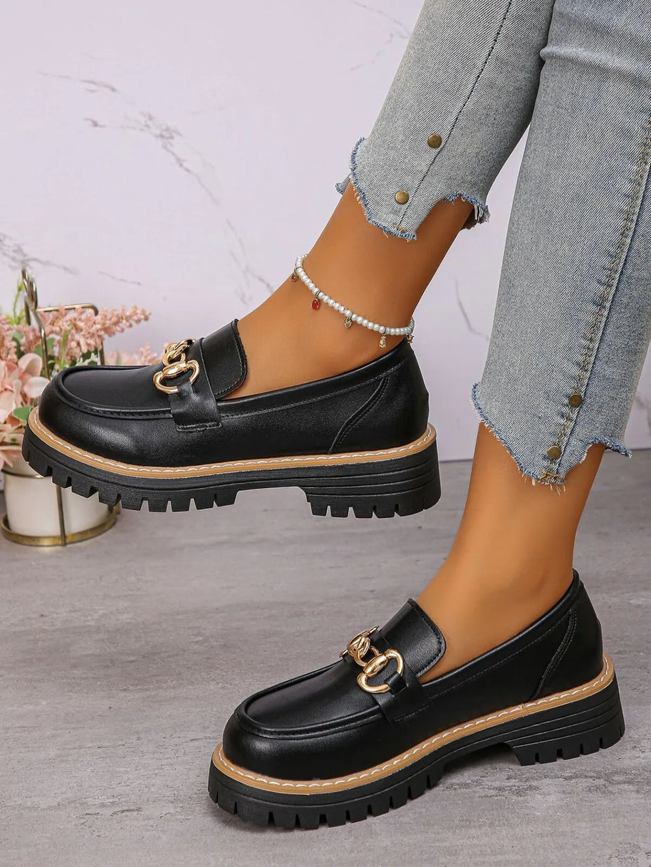 Round Toe Platform Loafers-Shoes-Trendsi-Matte-36-[option4]-[option5]-[option6]-[option7]-[option8]-Shop-Boutique-Clothing-for-Women-Online