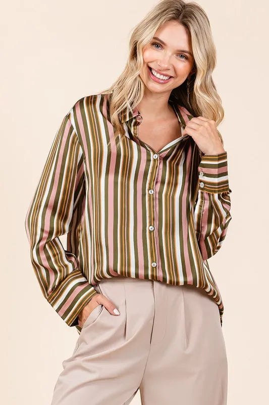Mittoshop Striped Button Down Satin Shirt-Blouses-Trendsi-MAUVE MULTICOLOR-S-[option4]-[option5]-[option6]-[option7]-[option8]-Shop-Boutique-Clothing-for-Women-Online
