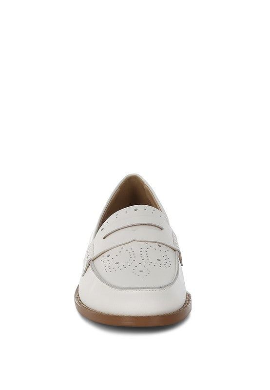 Clotilda Perforated Low Heel Loafers-Rag Company-[option4]-[option5]-[option6]-[option7]-[option8]-Shop-Boutique-Clothing-for-Women-Online