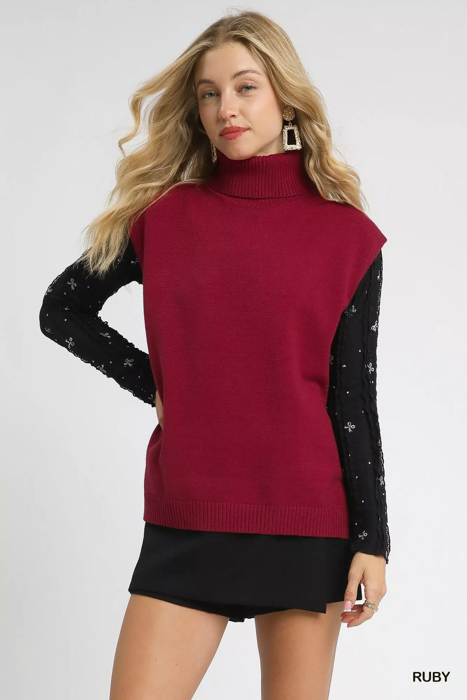 Umgee High-Low Turtleneck Sleeveless Sweater Top-sweater-Trendsi-RUBY-S-[option4]-[option5]-[option6]-[option7]-[option8]-Shop-Boutique-Clothing-for-Women-Online