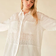 Davi & Dani Crinkled Jacquard Button Down Shirt-Blouses-Trendsi-[option4]-[option5]-[option6]-[option7]-[option8]-Shop-Boutique-Clothing-for-Women-Online