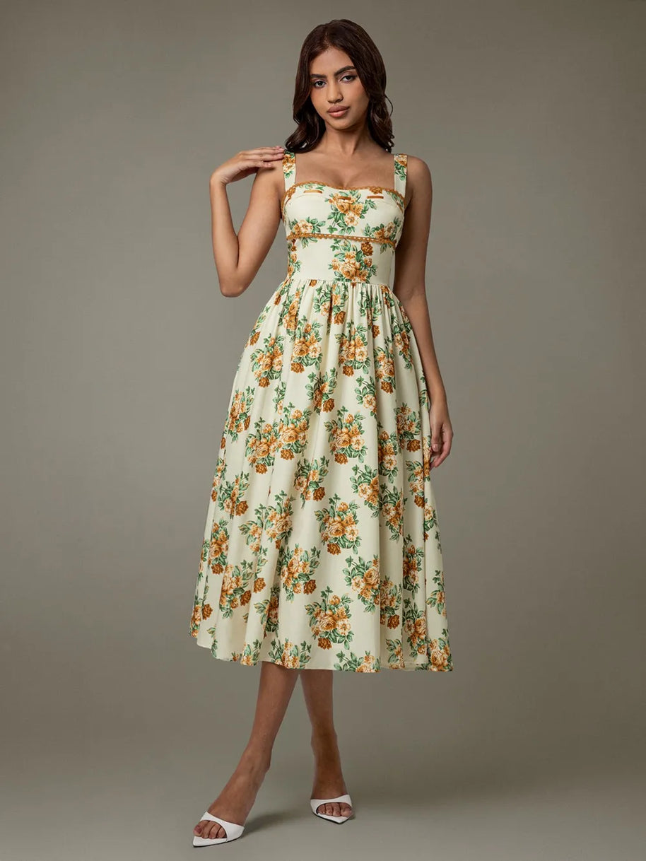 Lace Trim Floral Sleeveless Midi Dress-Dresses-Trendsi-[option4]-[option5]-[option6]-[option7]-[option8]-Shop-Boutique-Clothing-for-Women-Online
