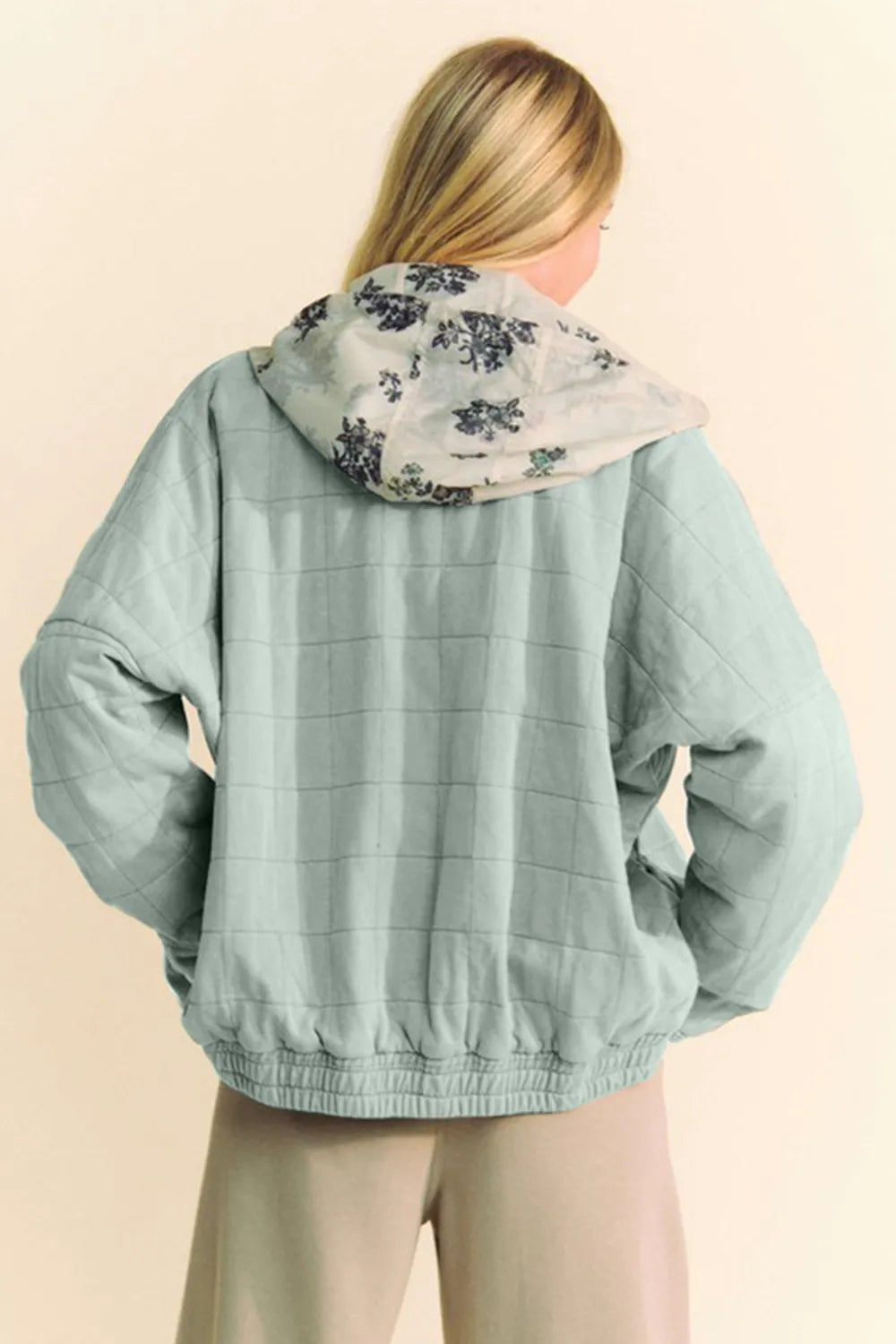 Davi & Dani Quilted Zip Up Dropped Shoulder Jacket-Jacket-Trendsi-[option4]-[option5]-[option6]-[option7]-[option8]-Shop-Boutique-Clothing-for-Women-Online