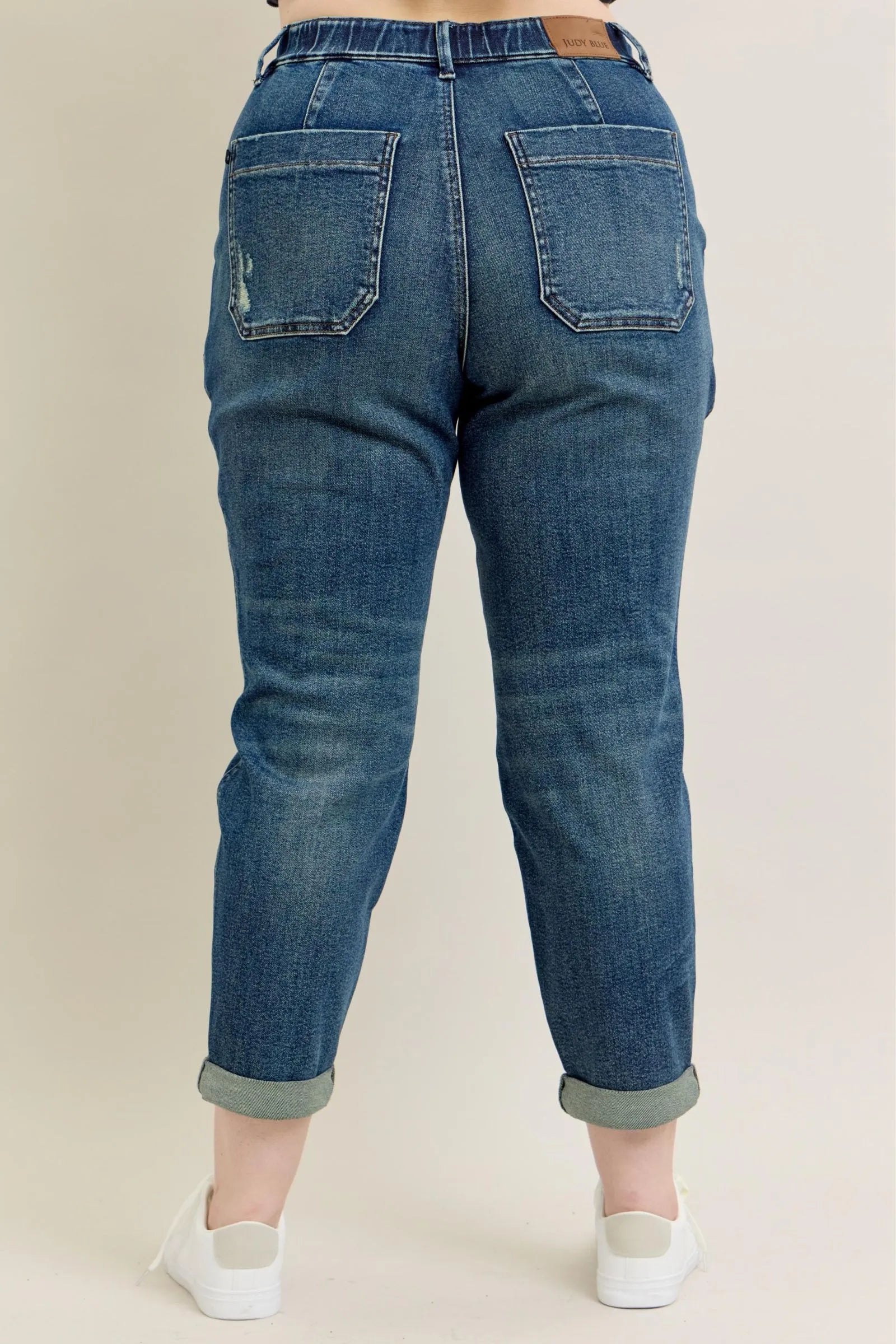 Judy Blue Full Size HW Vintage Wash Jeans w/ Drawstring-Pants-Trendsi-[option4]-[option5]-[option6]-[option7]-[option8]-Shop-Boutique-Clothing-for-Women-Online