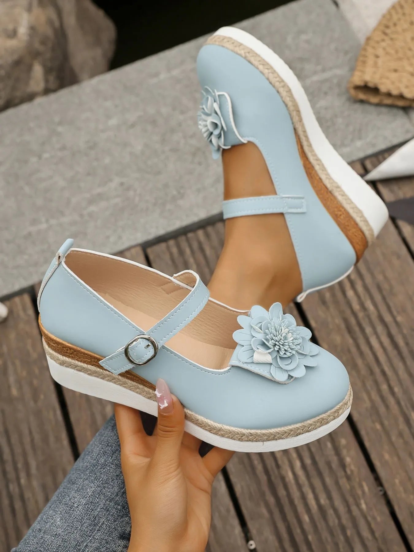 Flower Embellished Mary Jane Loafers-loafers-Trendsi-[option4]-[option5]-[option6]-[option7]-[option8]-Shop-Boutique-Clothing-for-Women-Online