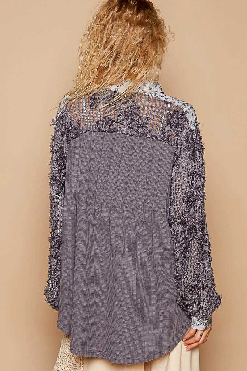 POL Floral Half Button Lace Detail Long Sleeve Top-Blouses-Trendsi-[option4]-[option5]-[option6]-[option7]-[option8]-Shop-Boutique-Clothing-for-Women-Online